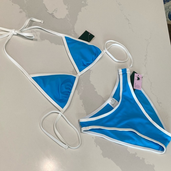 Wild Fable Swim Nwt Blue And White Bikini Set Poshmark